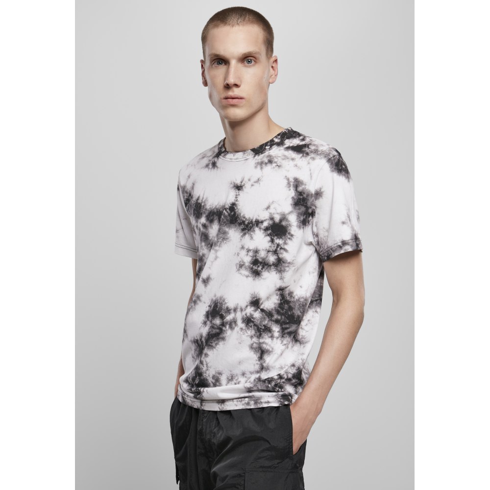 Urban Classics - Black Tie Dye Tshirt Homme - Blanc/Noir